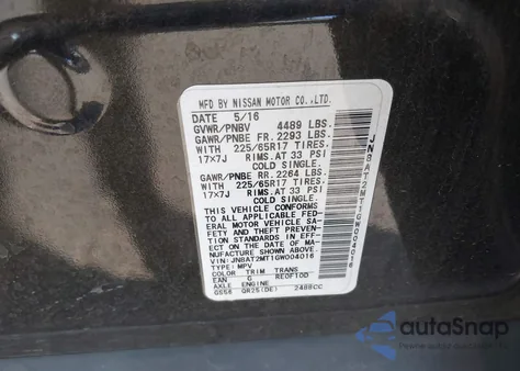 2016 Nissan Rogue S from USA, damaged, VIN JN8AT2MT1GW004016